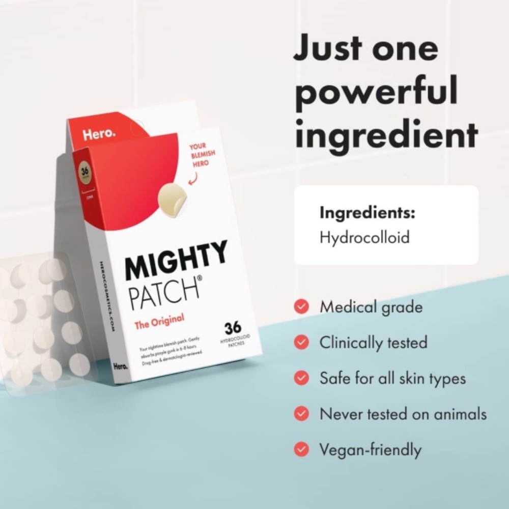 Hydrocolloid Acne Pimple Patch for Zits and Blemishes, Vegan-friendly (36 Count)